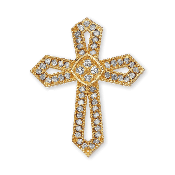 Sterling Silver Passion Cross Pendant with Cubic Zirconia (30 x 25 mm)