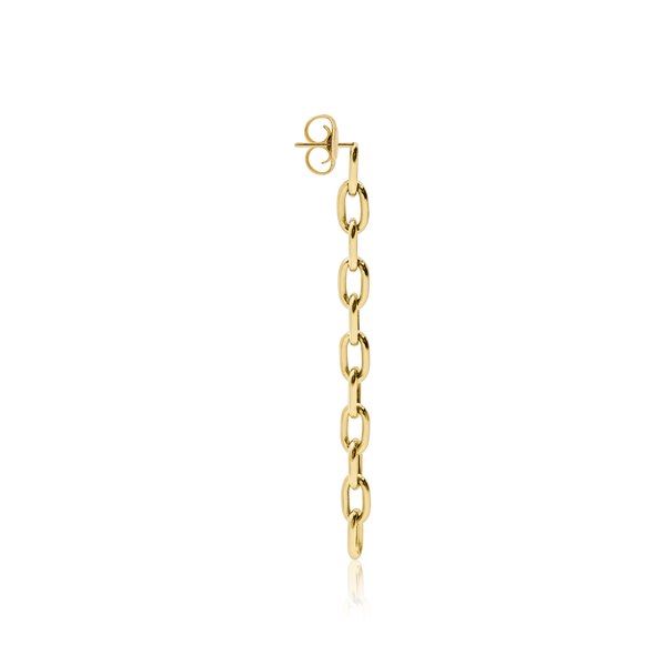 Elongated Hollow Cable Chain Earring (3.00 mm - 5.80 mm)