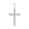Sterling Silver Raised Cross with Detailed Edge (41 x 21 mm)