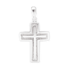 Sterling Silver Cross Pendant with Rope Design (35 x 19 mm)