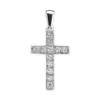 14K Gold Classic Cross Pendant with Diamonds (34 x 17 mm)