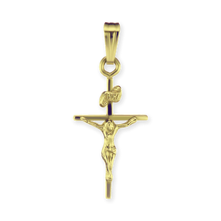 14K Gold Classic Crucifix Pendant (24 x 10 mm)