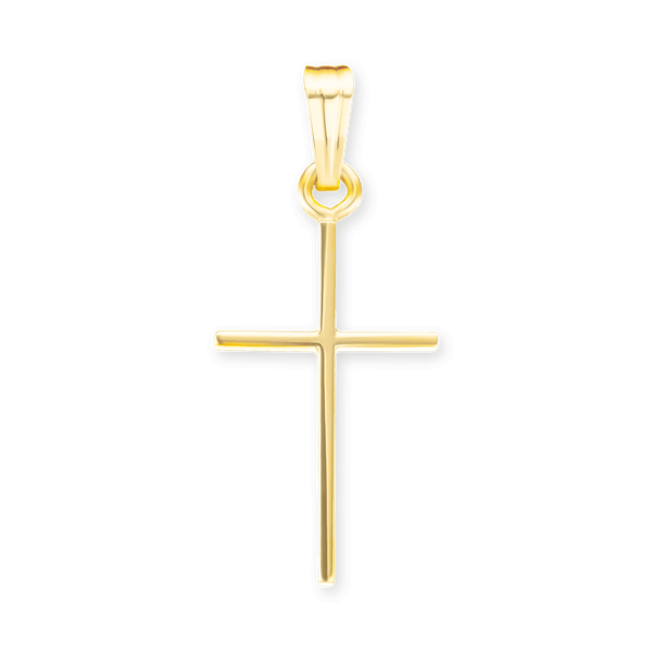 14K Gold Thin Classic Cross (24 x 10 mm)