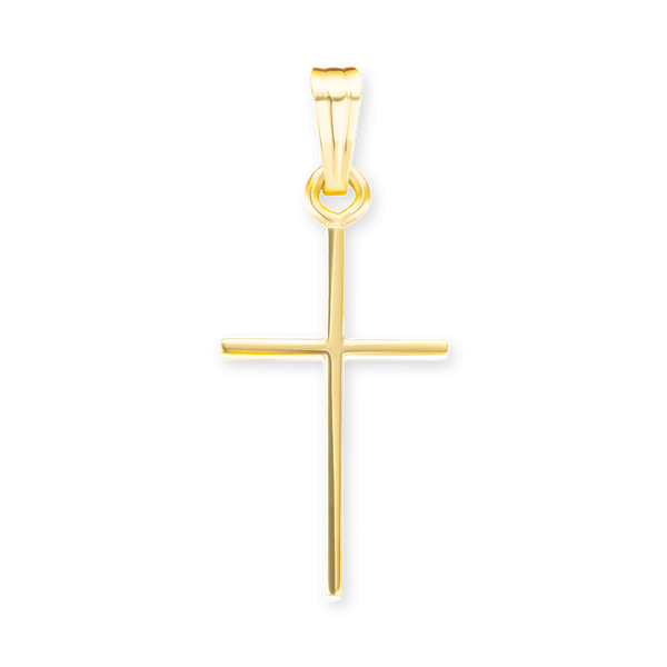 14K Gold Thin Classic Cross (24 x 10 mm)