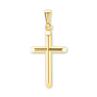 14K Gold Domed Classic Cross (25 x 11 mm)