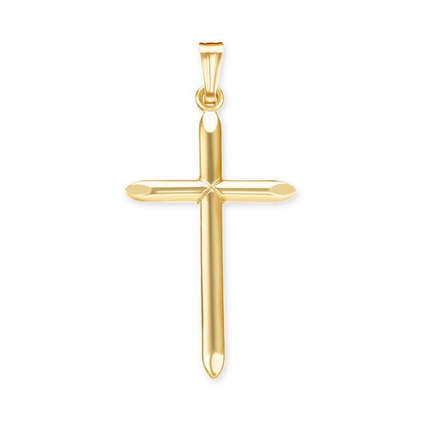 14K Gold Domed Classic Cross (32 x 16 mm)