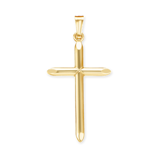 14K Gold Domed Classic Cross (32 x 16 mm)