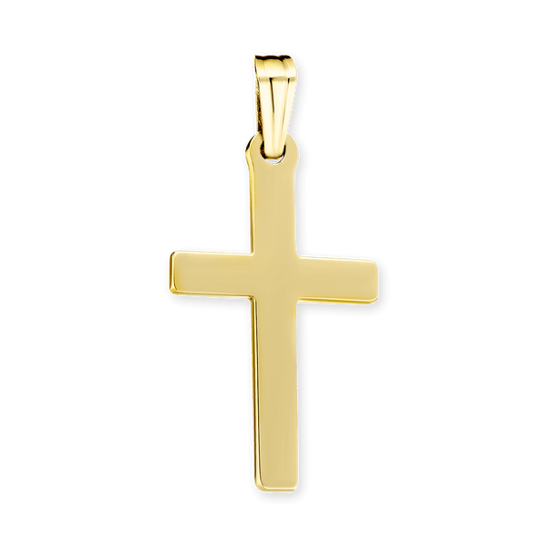 14K Gold Thick Classic Cross (25 x 12 mm)