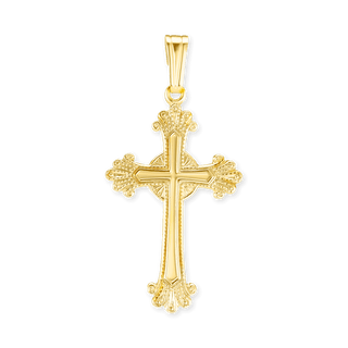 14K Gold Fancy Anglican Cross (34 x 16 mm)