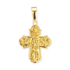 14K Gold 4-Way Byzantine Cross Pendant (21 x 12 mm)