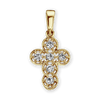 14K Gold Venetian Cross Pendant with Diamonds (20 x 10 mm)