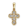 14K Gold Venetian Cross Pendant with Diamonds (20 x 10 mm)