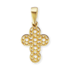 14K Gold Filigree Cross 6 Stone Pendant Mounting (20 x 10 mm)