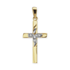 14K Gold Classic Cross Pendant with Diamond Accent (30 x 19 mm)