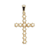 14K Gold Contemporary Cross 11 Stone Pendant Mounting (39 x 20 mm)