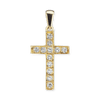 14K Gold Classic Cross Pendant with Diamonds (34 x 17 mm)