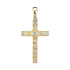 14K Gold Classic Cross Pendant with Diamonds (40 x 20 mm)
