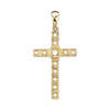 14K Gold Classic Cross 11 Stone Pendant Mounting (40 x 20 mm)