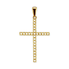 14K Gold Thin Cross 26 Stone Pendant Mounting (44 x 24 mm)