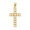 14K Gold Classic Cross 12 Stone Pendant Mounting (27 x 12 mm)