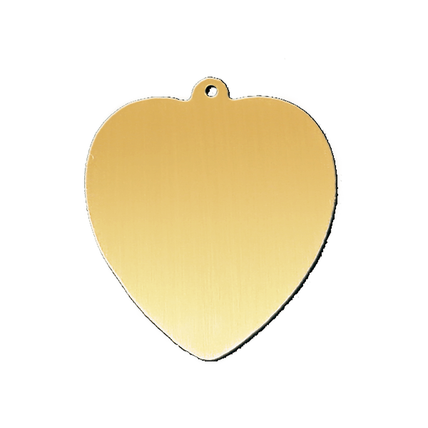 14K Yellow Gold Heart Disc With Loop (.025" thickness)