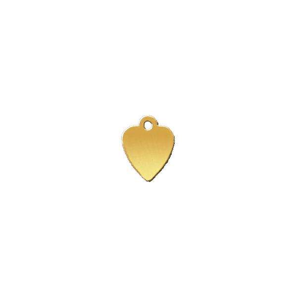 14K Yellow Gold Heart Disc With Loop (.025" thickness)