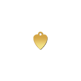 14K Yellow Gold Heart Disc With Loop (.025" thickness)