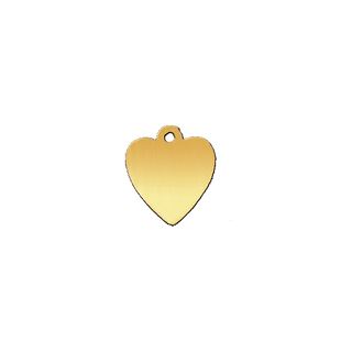 14K Yellow Gold Heart Disc With Loop (.025" thickness)