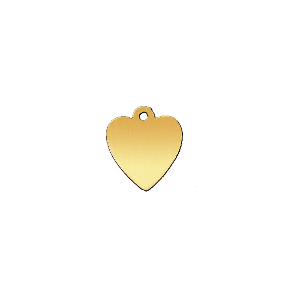 14K Yellow Gold Heart Disc With Loop (.025" thickness)