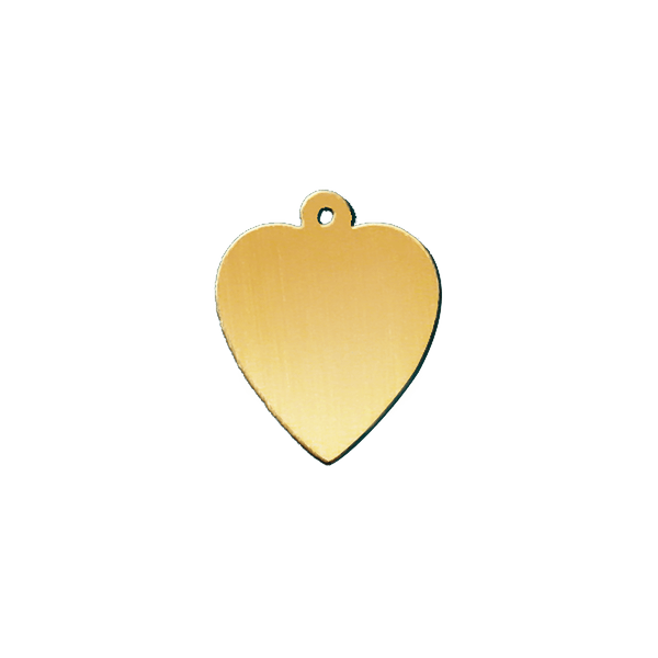 14K Yellow Gold Heart Disc With Loop (.025" thickness)