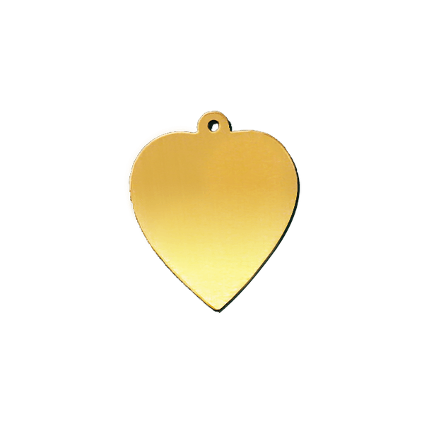 14K Yellow Gold Heart Disc With Loop (.025" thickness)