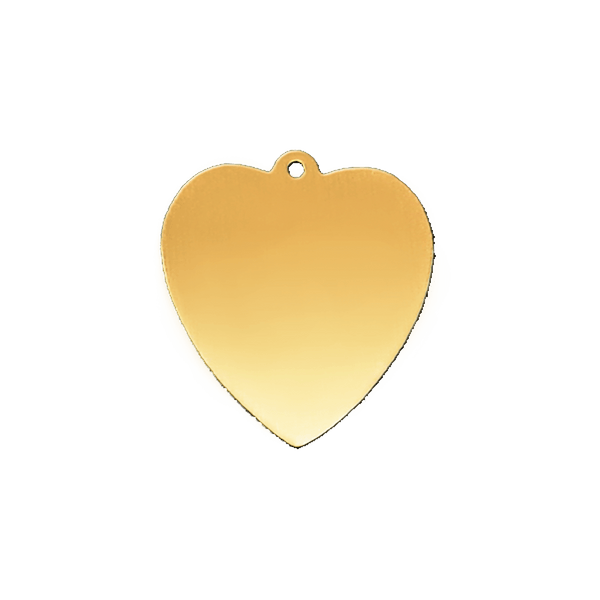 14K Yellow Gold Heart Disc With Loop (.025" thickness)