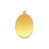 14K Yellow Gold Oval Disc With Loop (.025" thickness)