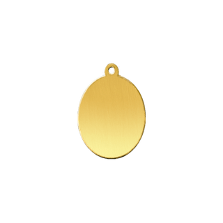 14K Yellow Gold Oval Disc With Loop (.025" thickness)