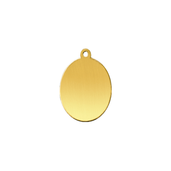 14K Yellow Gold Oval Disc With Loop (.025" thickness)