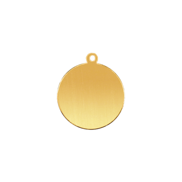 14K Gold Round Disc With Loop (.025" thickness)