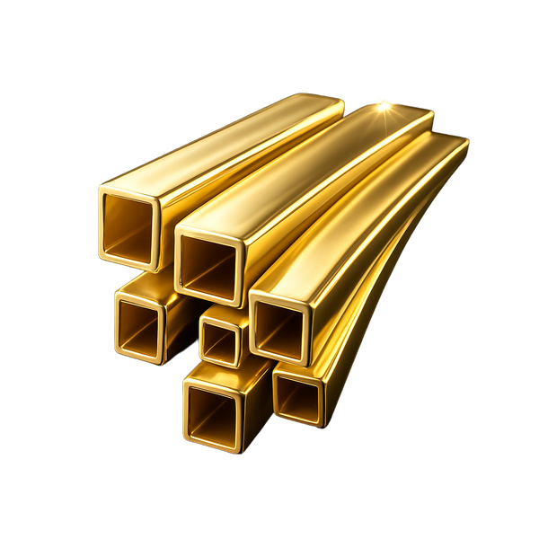 14K Yellow Square Hard Tubing