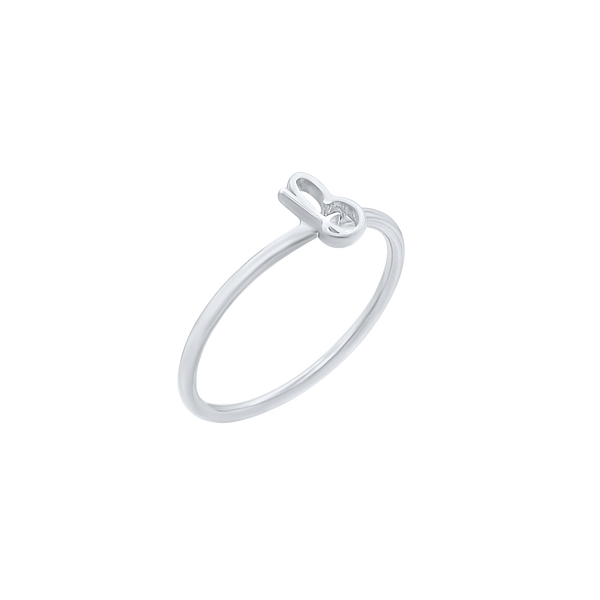 Script Initial Ring in Sterling Silver