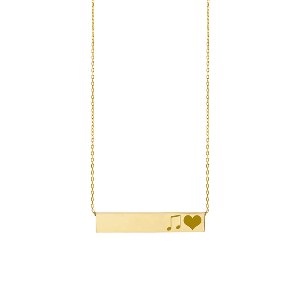 Bar Necklace with Optional Engraving in 14K Yellow Gold (18" Chain)