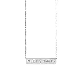 Stone Harbor Bar Necklace with Engraving in Sterling Silver (18" Chain)