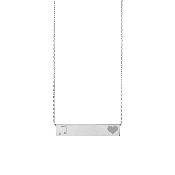 Bar Necklace with Optional Engraving in Sterling Silver (18" Chain)