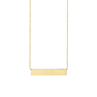 Bar Necklace with Optional Engraving in Sterling Silver 18K Yellow Gold Finish (18" Chain)