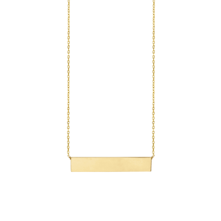 Bar Necklace with Optional Engraving in 14K Yellow Gold (18" Chain)