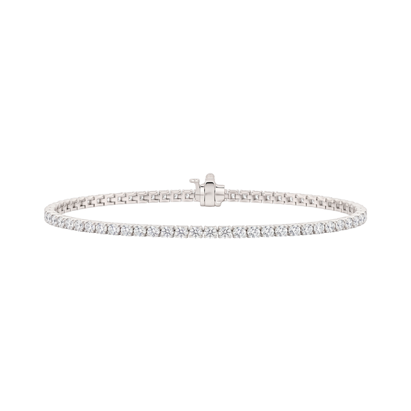 Tennis Bracelet with Lab Grown Diamond Stones (April Birthstones) in 18K Gold (1.75 mm - 4.0 mm)