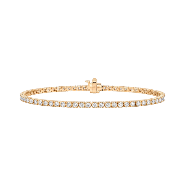 Tennis Bracelet with Natural Diamond Stones (April Birthstones) in 18K Gold (1.75 mm - 4.0 mm)