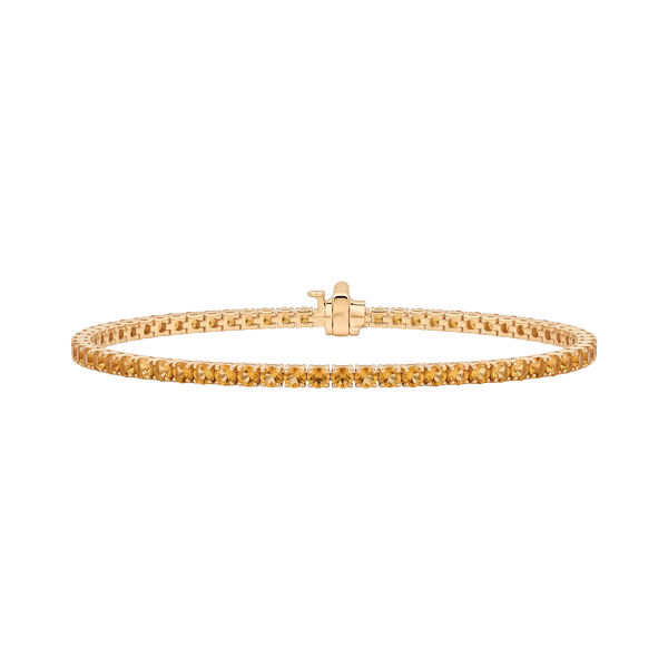 Tennis Bracelet with Citrine Stones (November Birthstones) in 14K Gold (1.75 mm - 4.0 mm)