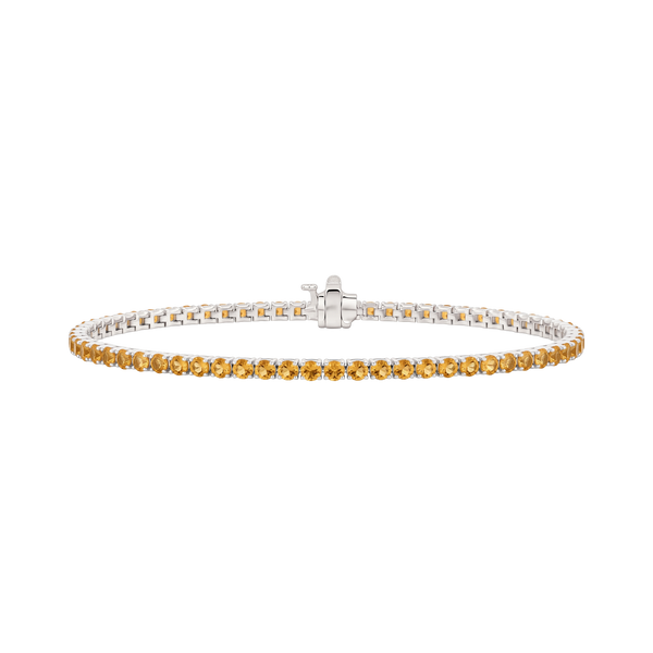 Tennis Bracelet with Citrine Stones (November Birthstones) in 14K Gold (1.75 mm - 4.0 mm)