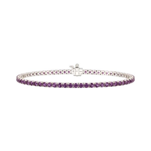 Tennis Bracelet with Alexandrite Stones (June Birthstones) in 14K Gold (1.75 mm - 4.0 mm)