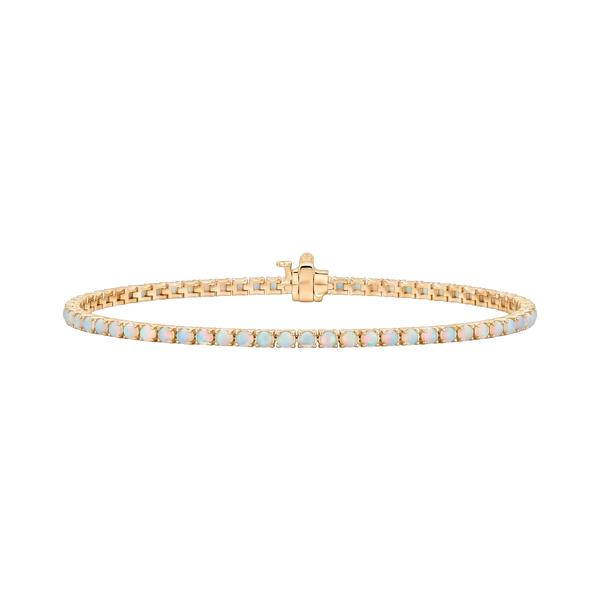 Tennis Bracelet with Opal Stones (October Birthstones) in 18K Gold (1.75 mm - 4.0 mm)