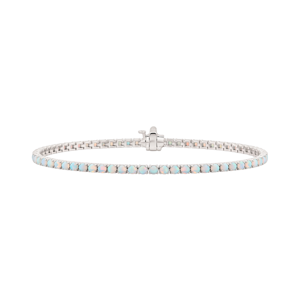 Tennis Bracelet with Opal Stones (October Birthstones) in 14K Gold (1.75 mm - 4.0 mm)